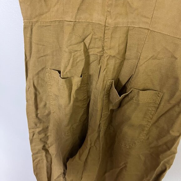 Marine Layer V-Neck Cap Short Sleeve Pocket Jumpsuit Mustard Women’s Size XS - Picture 9 of 13